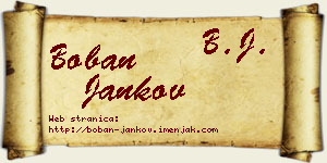 Boban Jankov vizit kartica
